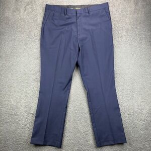 BOLTINI Mens Super 150s Wool Blend Dress Pants Navy Blue Size 38S